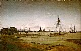 Caspar David Friedrich Canvas Paintings - Port by Moonlight